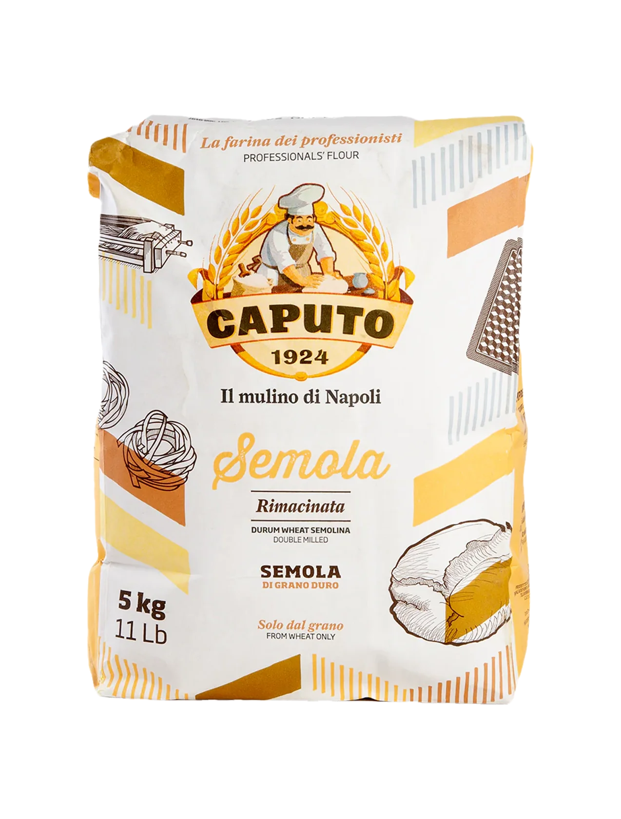 Semola Rimacinata "Durum Wheat Semolina" - 11 lbs. (5kg Bag)