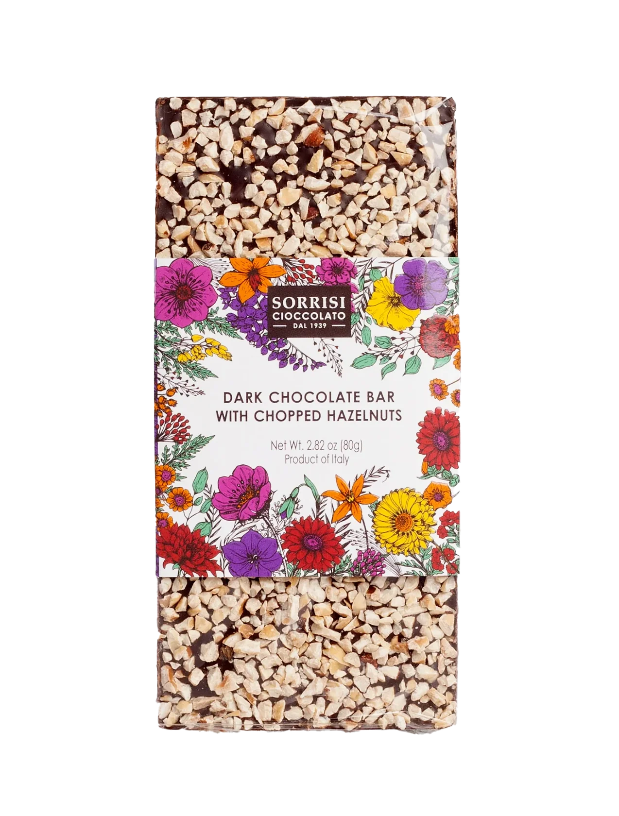 Dark Chocolate Bar with Chopped Hazelnuts - 2.82 oz