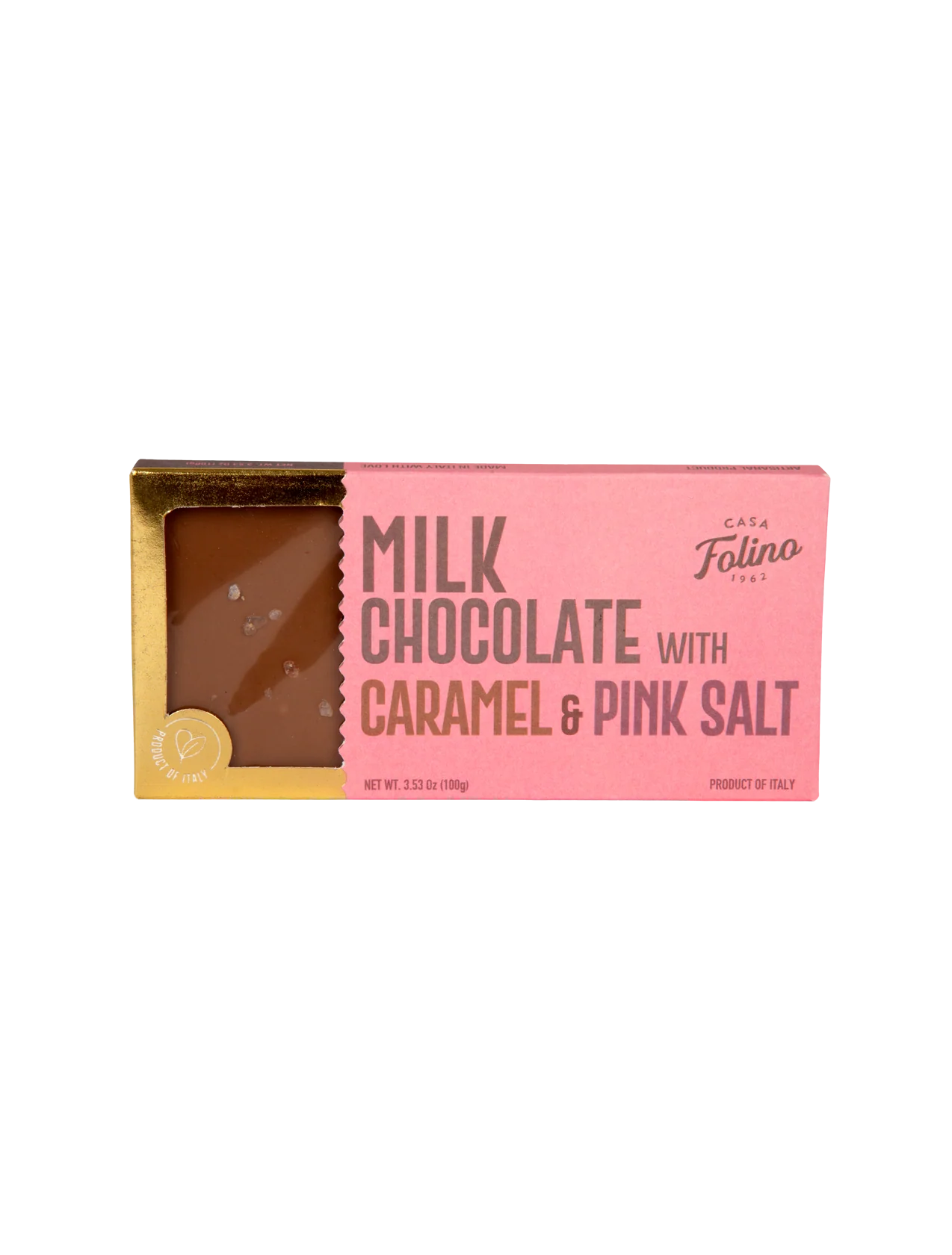 Caramel Chocolate Bar with Rose Salt - 3.53 oz