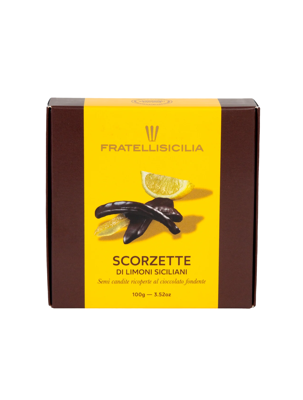 Dark Chocolate Covered Sicilian Lemon Peels - 3.52 oz