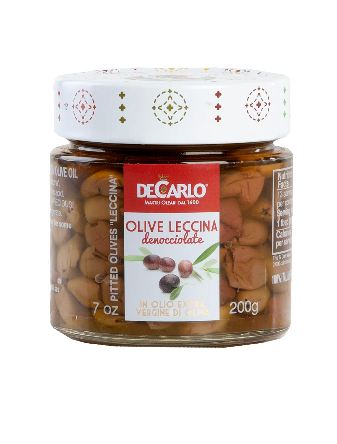 Pitted Leccina Olives in Extra Virgin Olive Oil - 7 oz