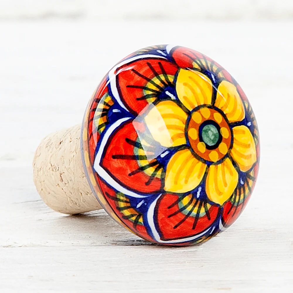 Deruta Geometric Peacock Pattern Bottle Stopper - Image 4