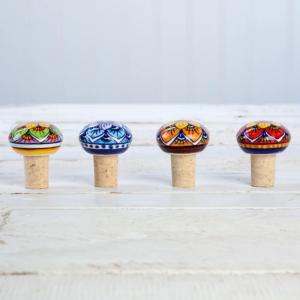 Deruta Geometric Peacock Pattern Bottle Stopper - Image 6