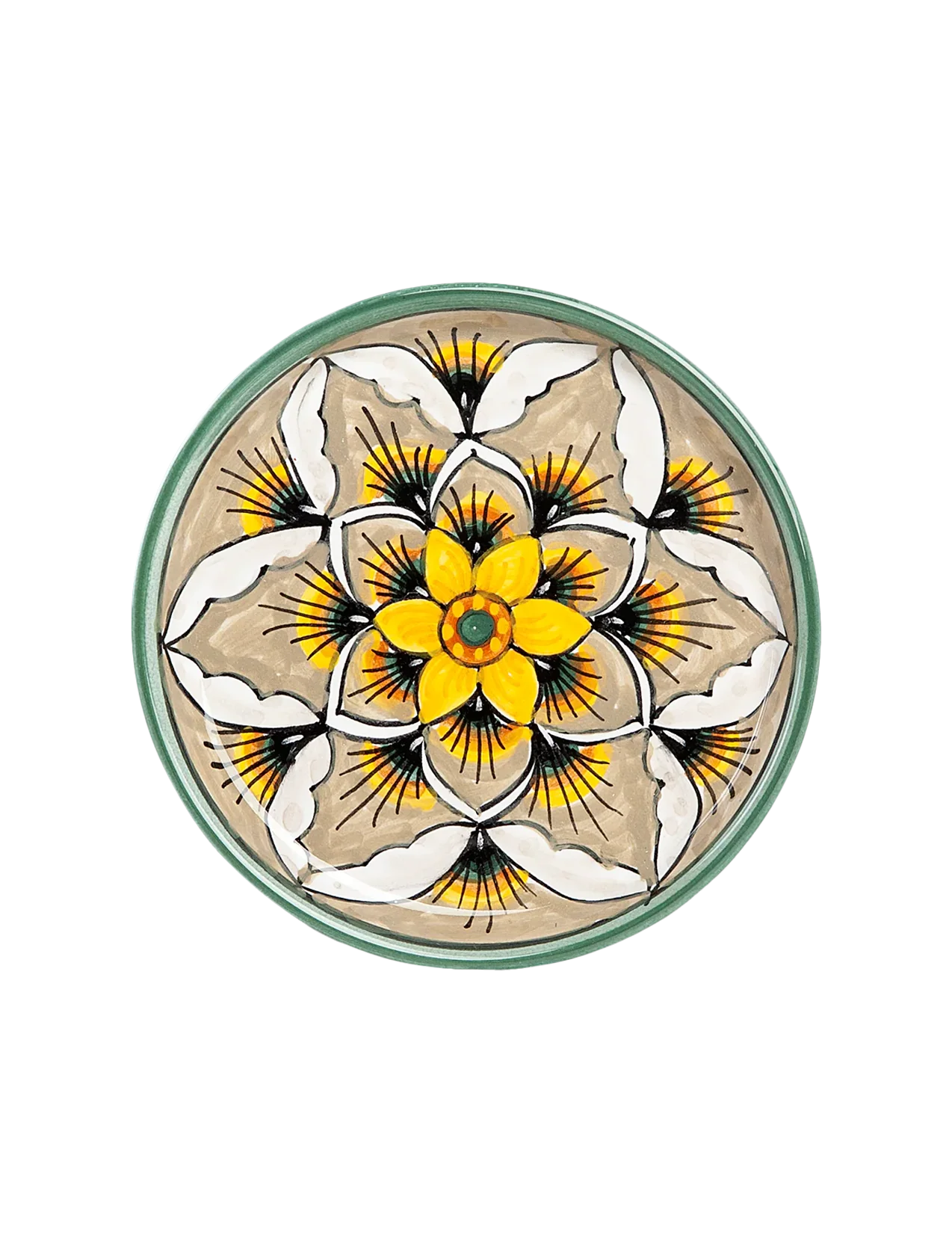 Deruta Geometric Peacock Pattern Coaster - Image 3