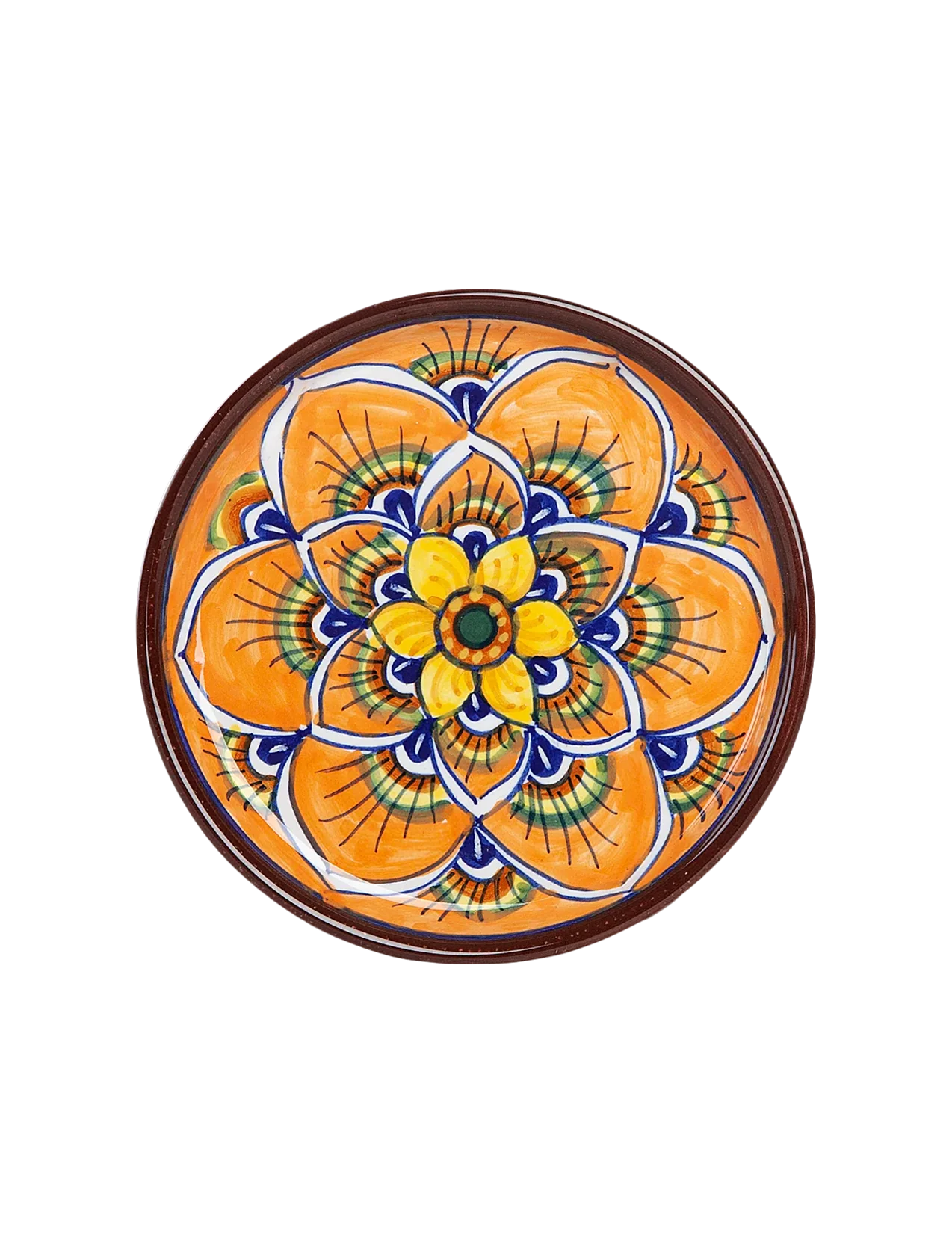 Deruta Geometric Peacock Pattern Coaster - Image 4