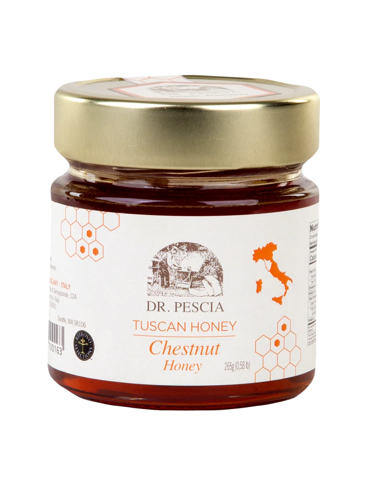 Raw Organic Chestnut Flower Honey - 8.8 oz