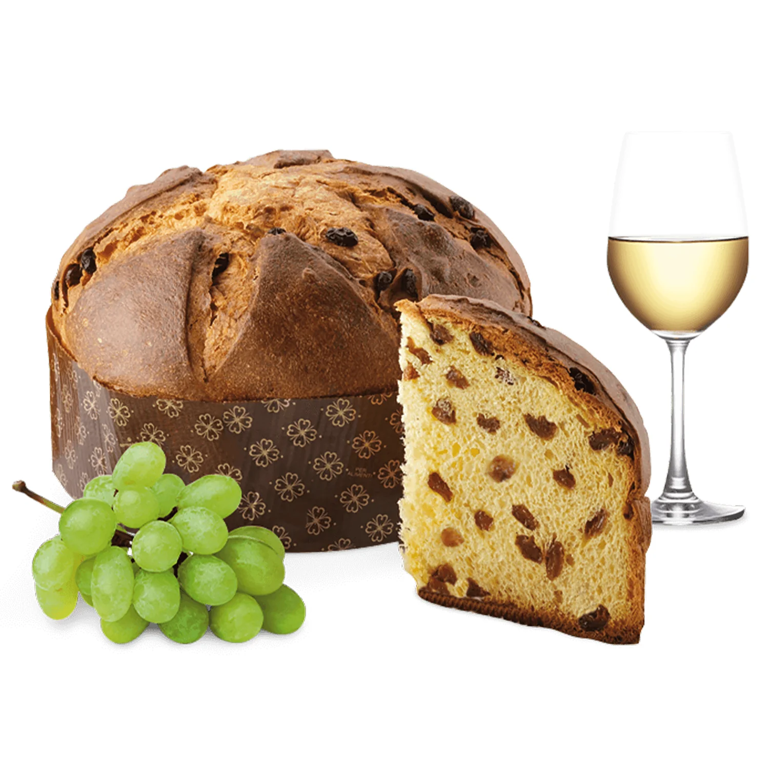 Panettone di Vino (Wine Soaked Raisins, No Candied Fruit) - 2.2 lb - Image 3