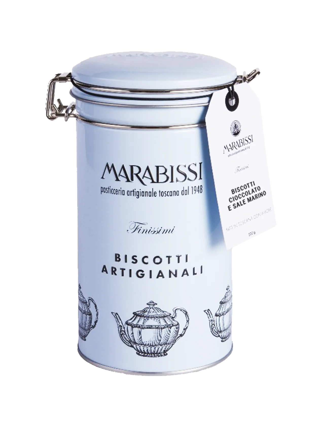 Dark Chocolate and Sea Salt Cookies in Blue Tin - 7.05 oz