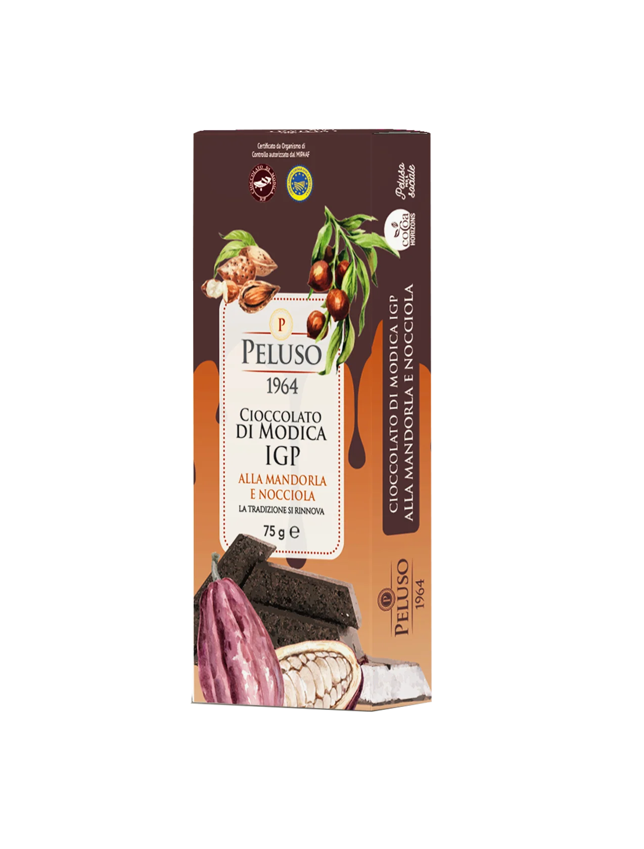Modica Chocolate Bar with Almonds and Hazelnuts - 2.64 oz