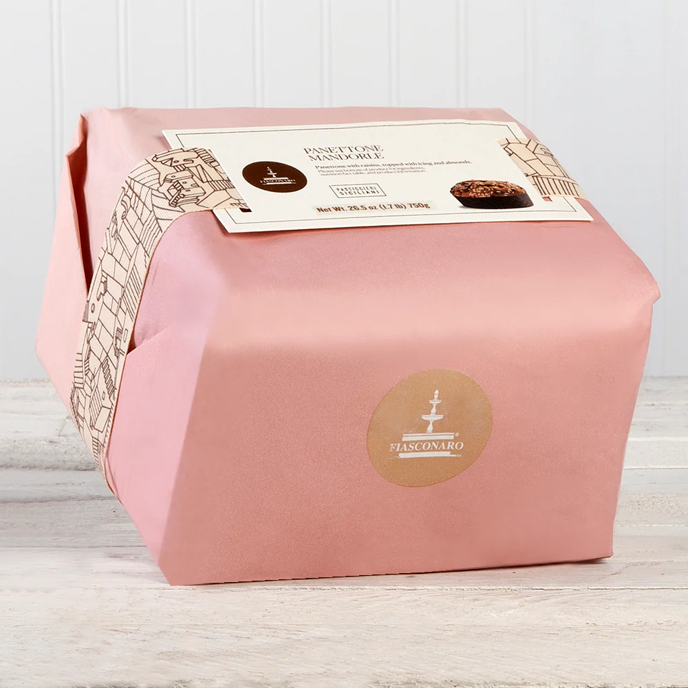 Panettone with Raisins and Glazed with Icing and Almonds - 26.5 oz