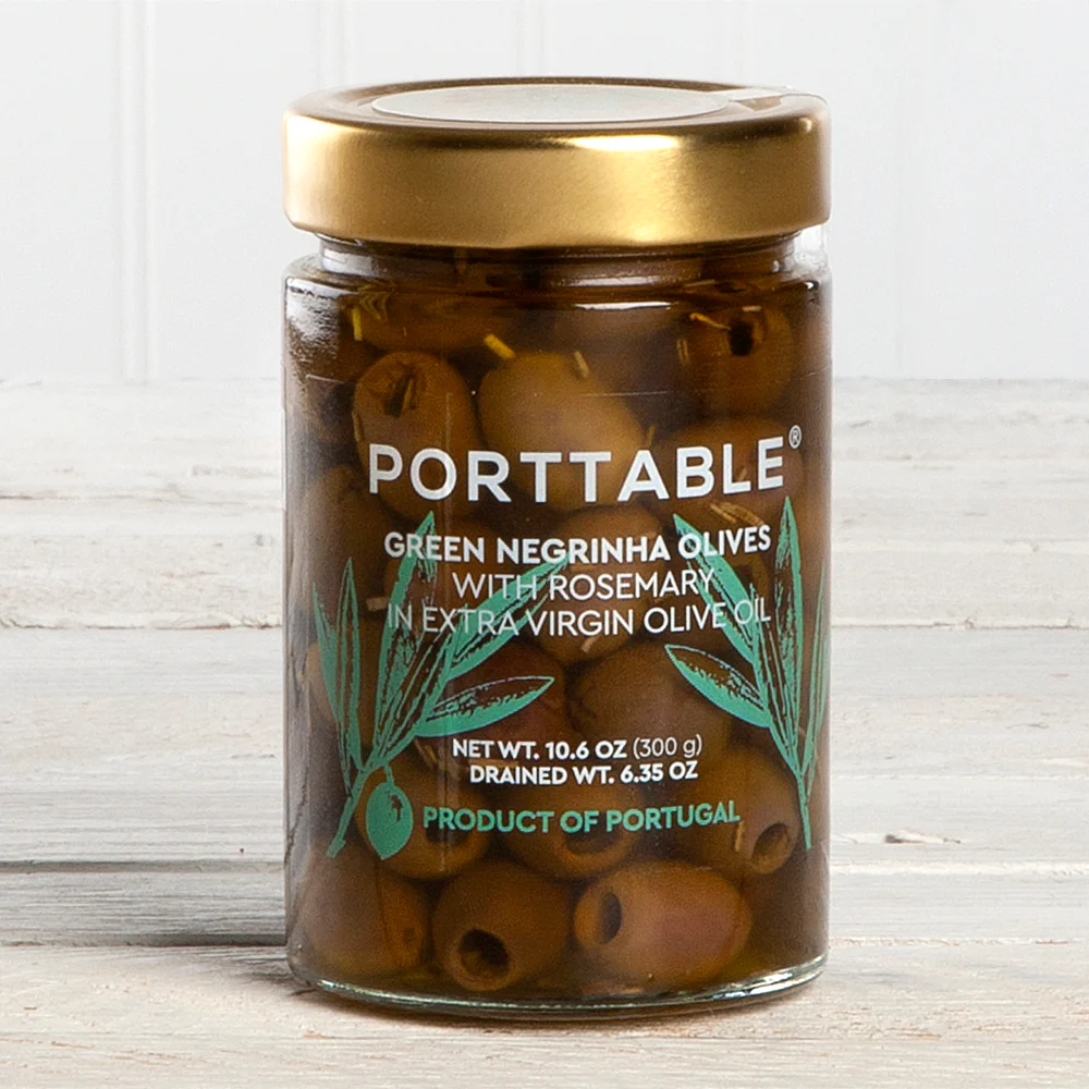 Green Negrinha Pitted Olives with Rosemary in EVOO - 10.6 oz