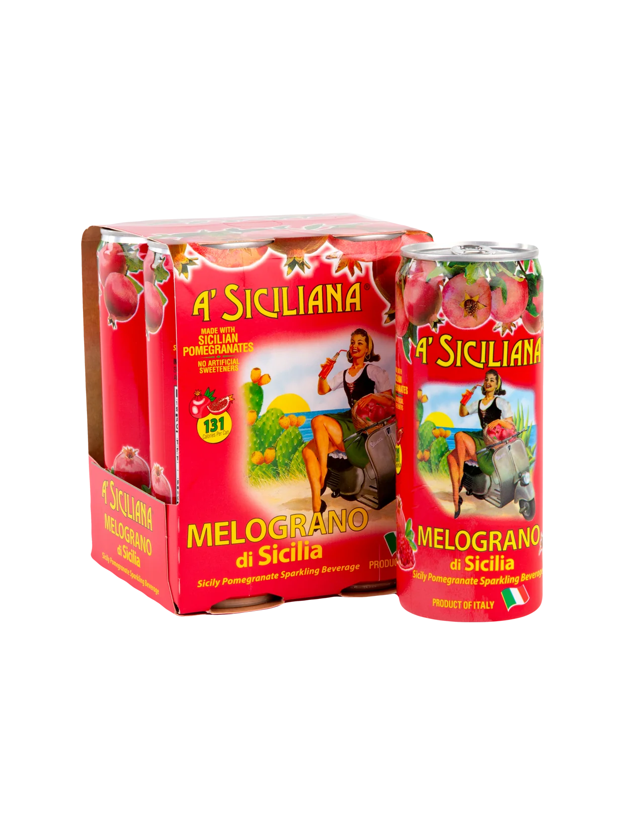 Sicilian Pomegranate Soda - 4 pack (330ml cans)