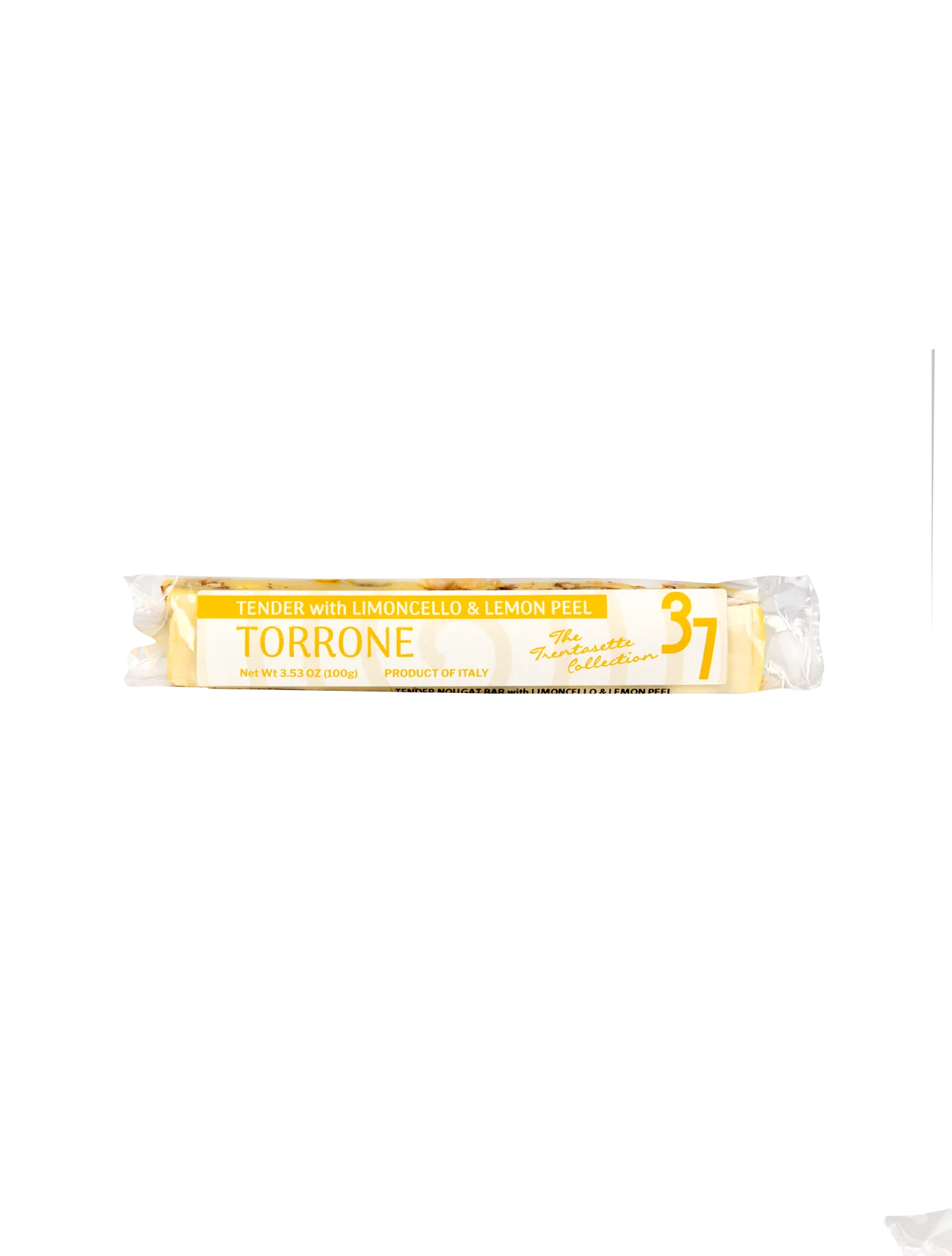 Sicilian Tender Torrone bar with Limoncello & Lemon Peel - 3.53 oz