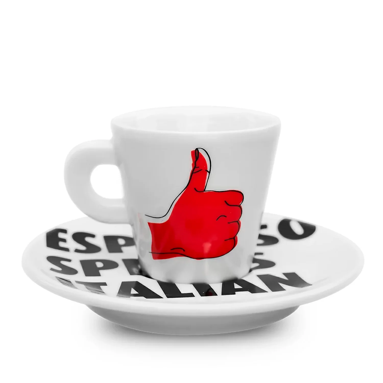 "Espresso Speaks Italian" Espresso Cup and Saucer Set of 6 - Image 3