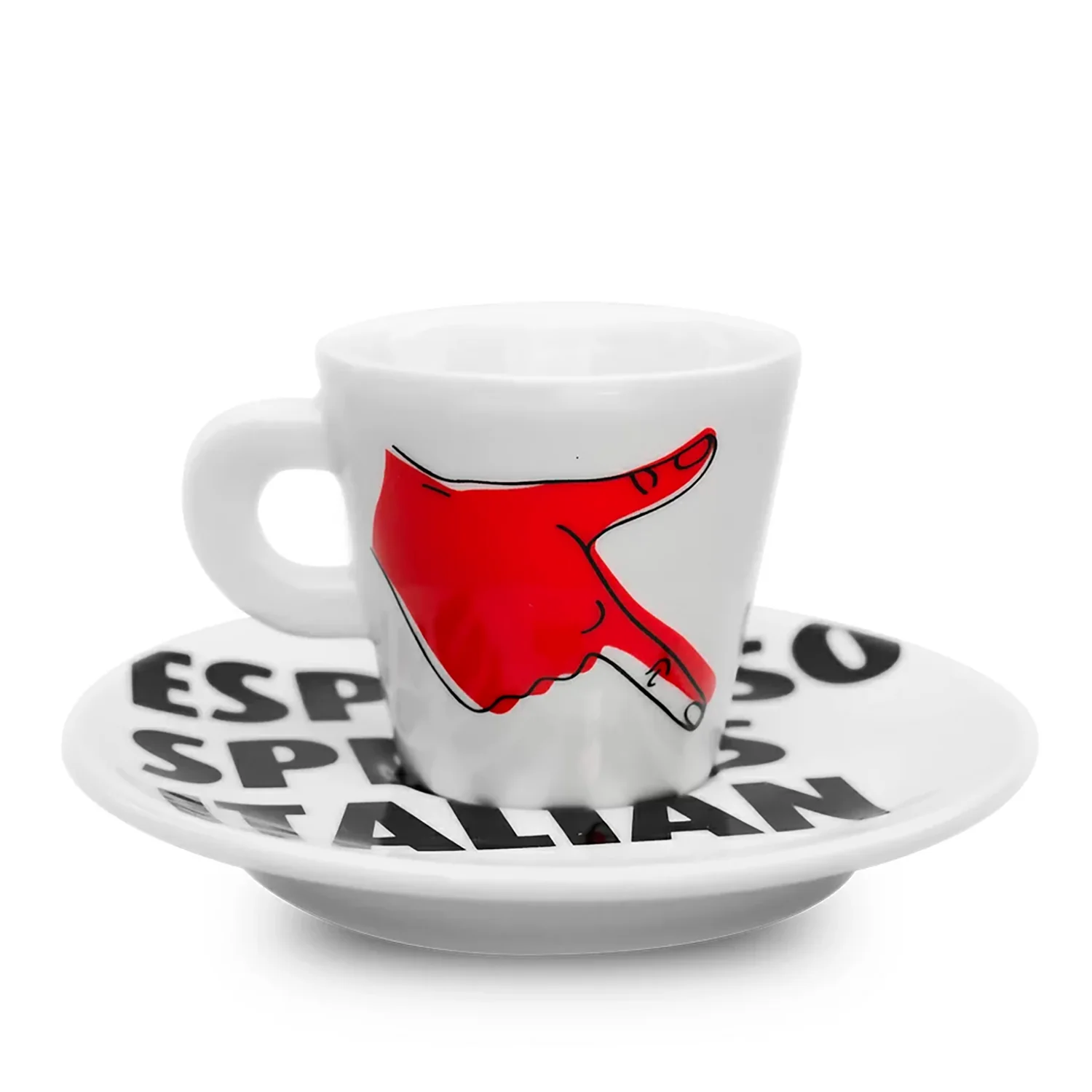"Espresso Speaks Italian" Espresso Cup and Saucer Set of 6 - Image 4