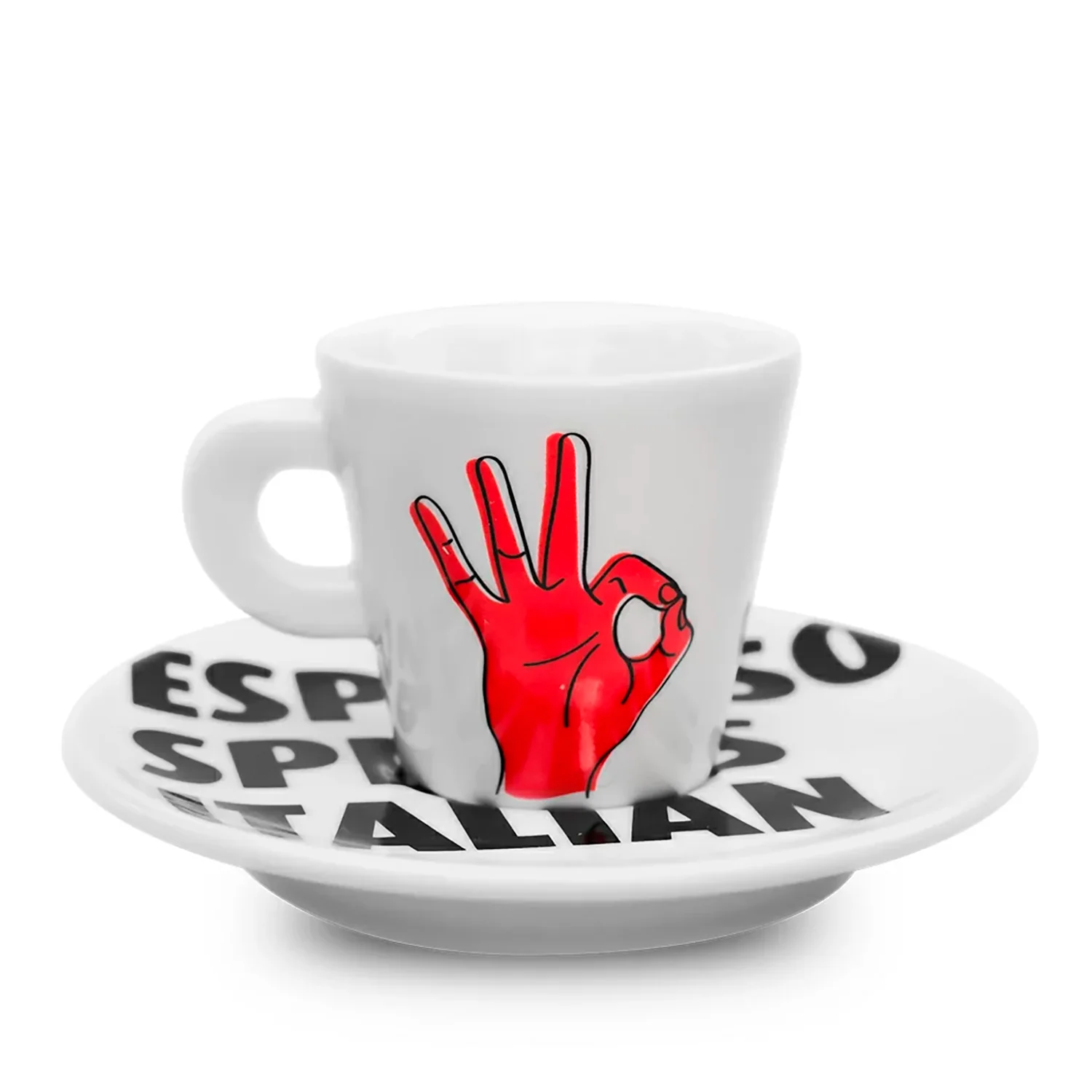 "Espresso Speaks Italian" Espresso Cup and Saucer Set of 6 - Image 6